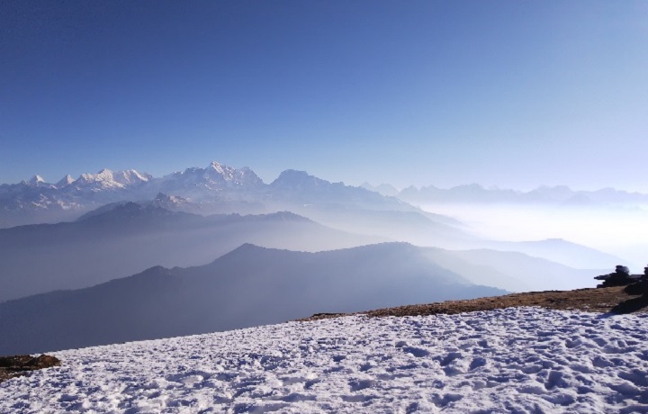 ピケピーク（4,068m）から見るエベレスト､マカルーなどクンブ山群の大展望